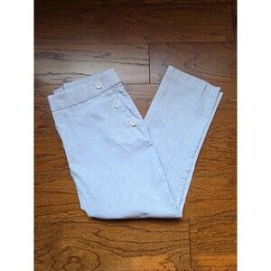 Jules & Leopold Pull On Ankle Stretch Pants, Pockets, Gray/Blue, Women's Large
